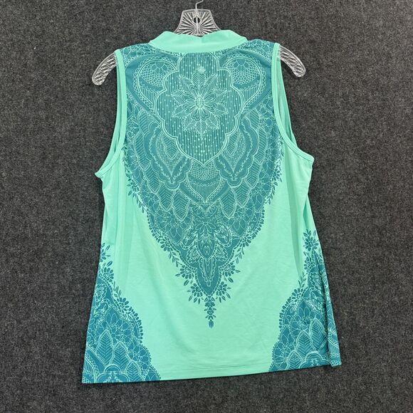Prana Sasha Tank Top Women's Large Aqua Green Mandala Print Made USA Athletic - Picture 6 of 6
